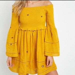 Free People Off the Shoulder Daisy Linen Dress Size Large